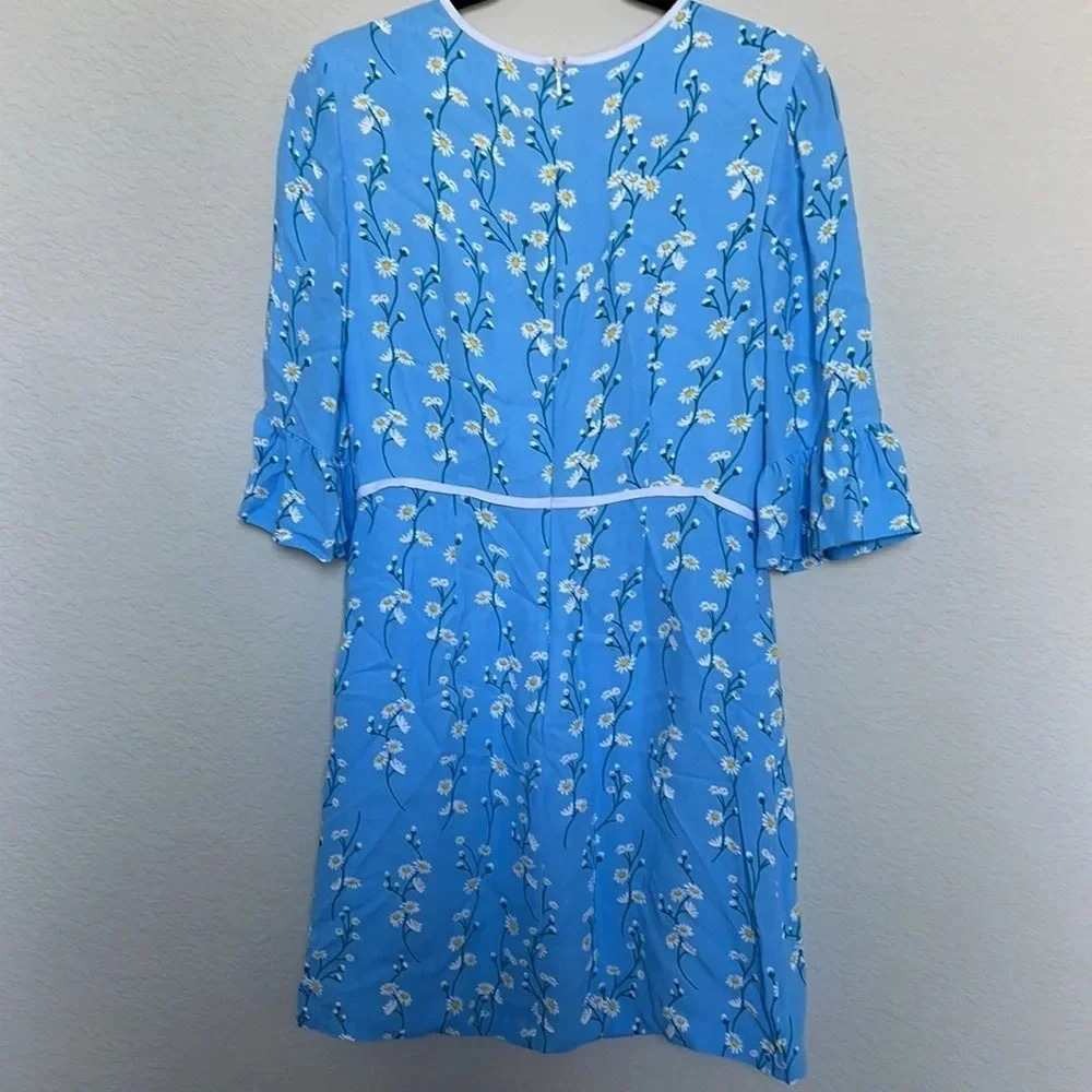 Draper James Blue Daisy Floral Rosslyn Dress 3/4 Sleeves - Picture 7 of 10
